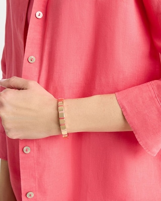 Glam Goldtone Slice Stretch Bracelet click to view larger image.