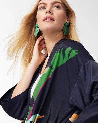Wild Palm Print Kimono