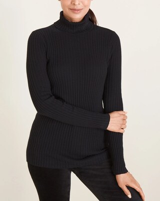 Ribbed Coolmax Turtleneck Sweater