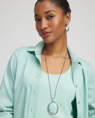 Adjustable Turquoise Howlite Necklace