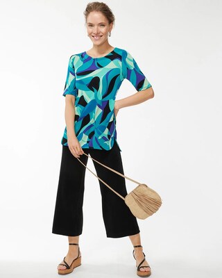 Travelers Print Hem Detail Tunic