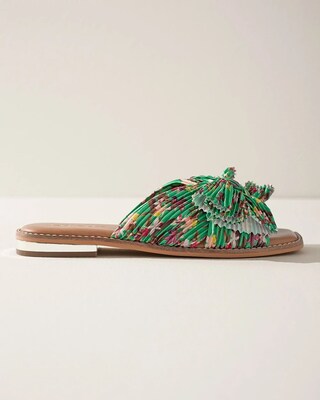 Knotted Bow Slide Sandals