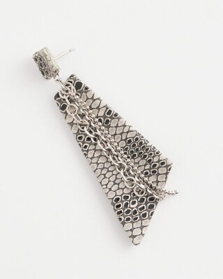 No Droop™ Snakeprint Leather & Chain Drop Earrings
