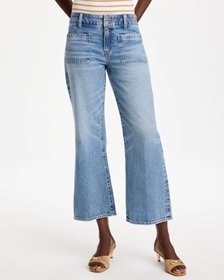 Vintage Chic Wide Crop Flare Jeans click to view larger image.