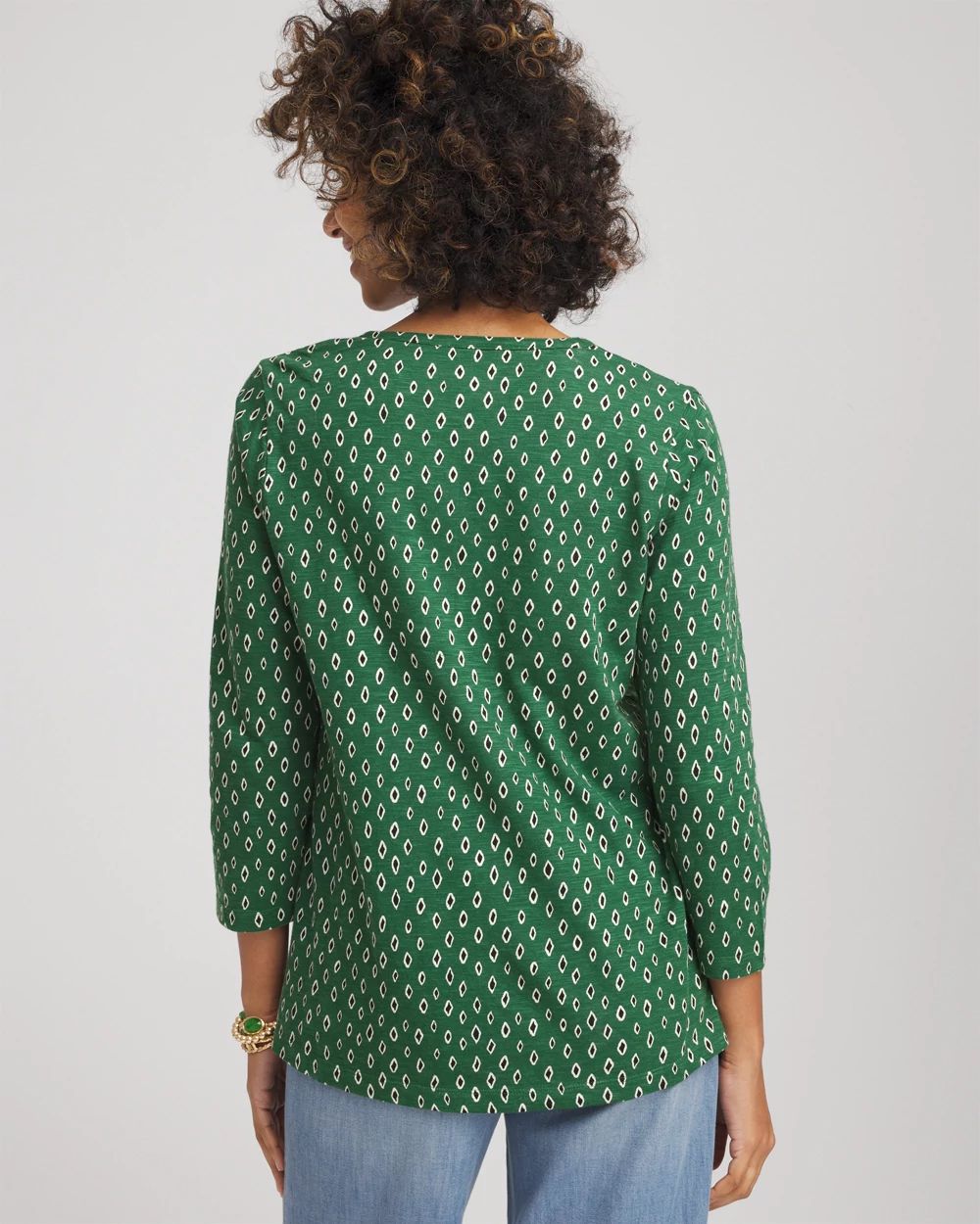 Geo Cotton Slub Henley Shirt