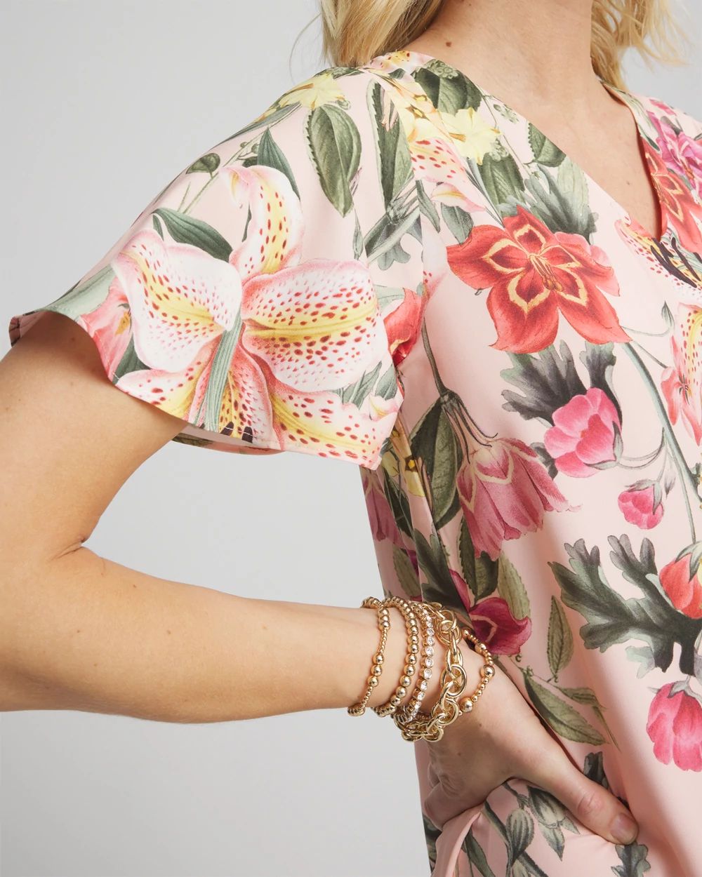 Floral Satin Maxi Dress