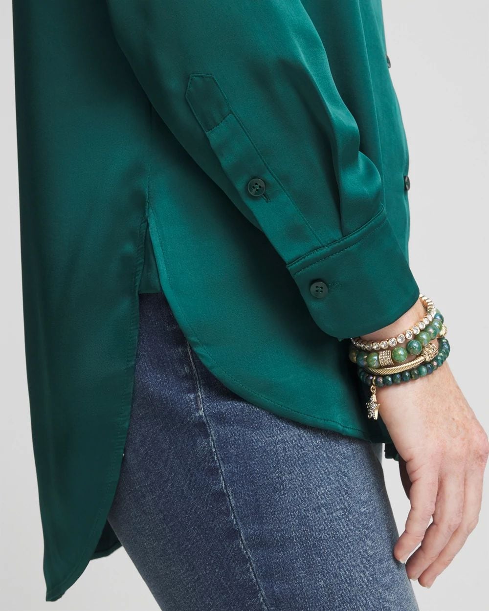 Satin High-low Tunic