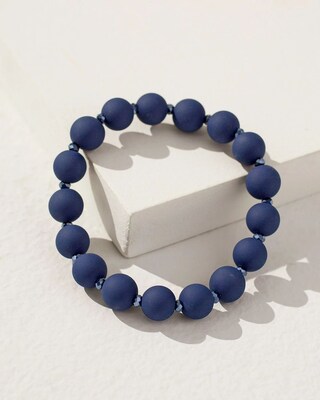 Matte Blue Stretch Bracelet