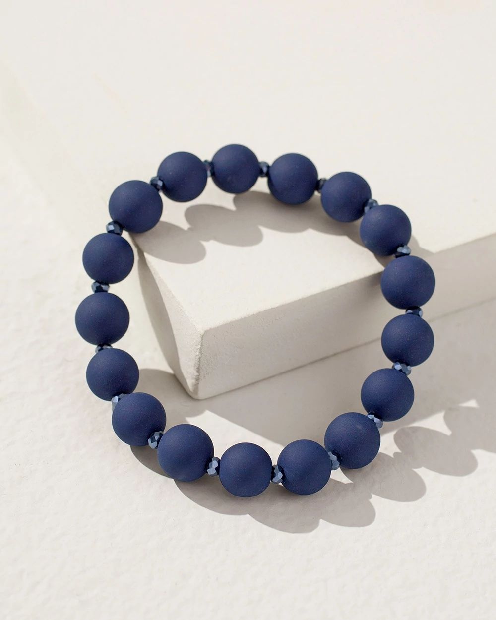 Matte Blue Stretch Bracelet