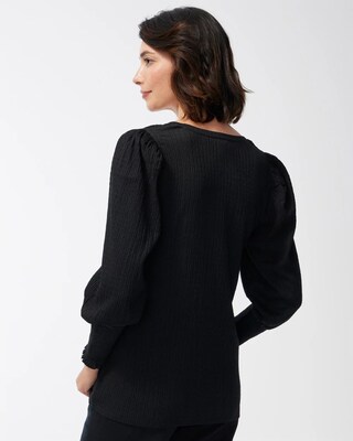 Textured Knit Long Sleeve Tee