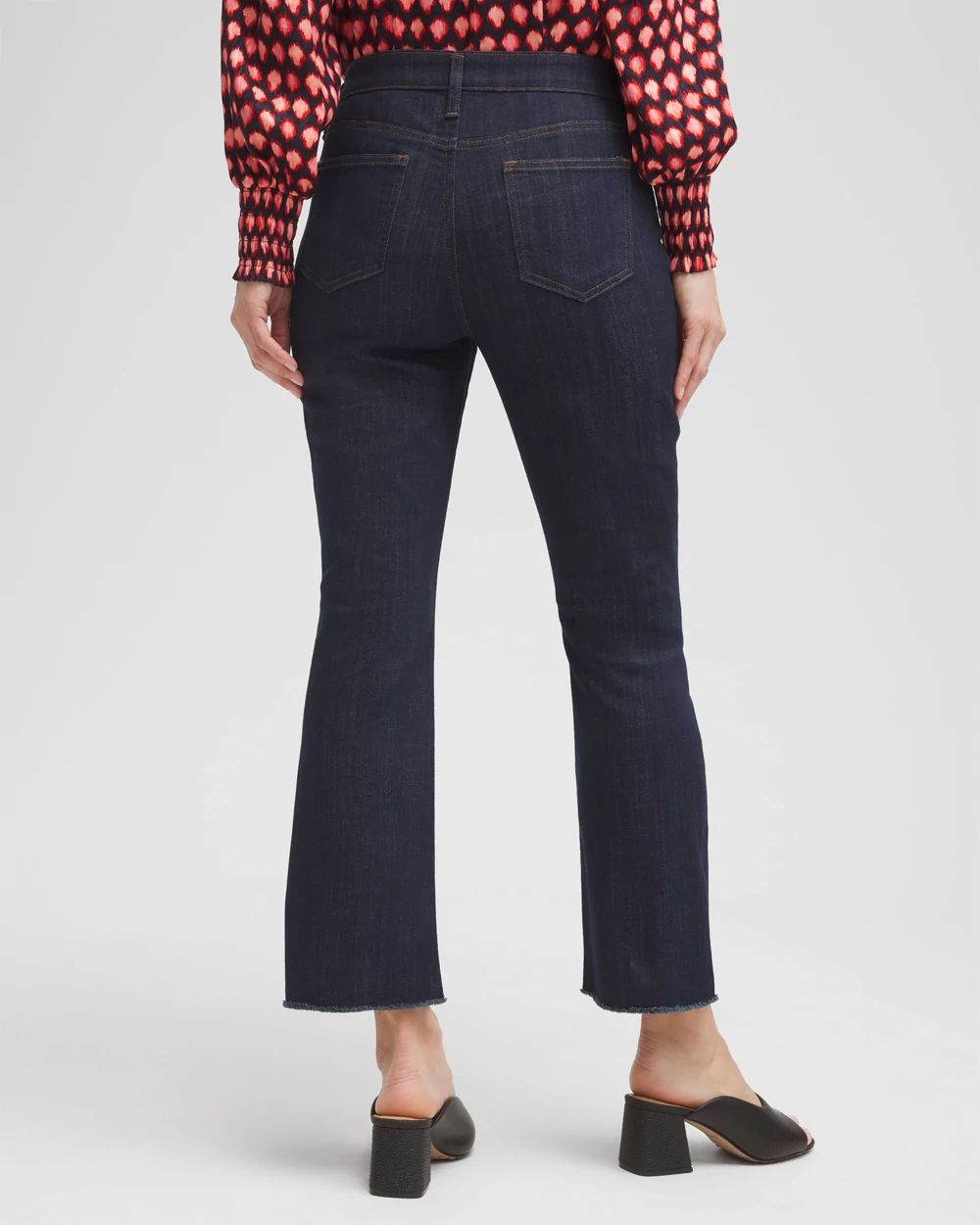 Petite Girlfriend Fray Hem Kick Flare Jeans