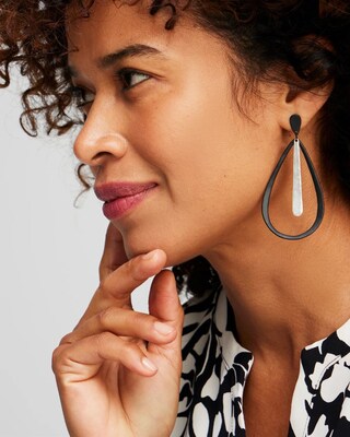 Black Matte Teardrop Earrings