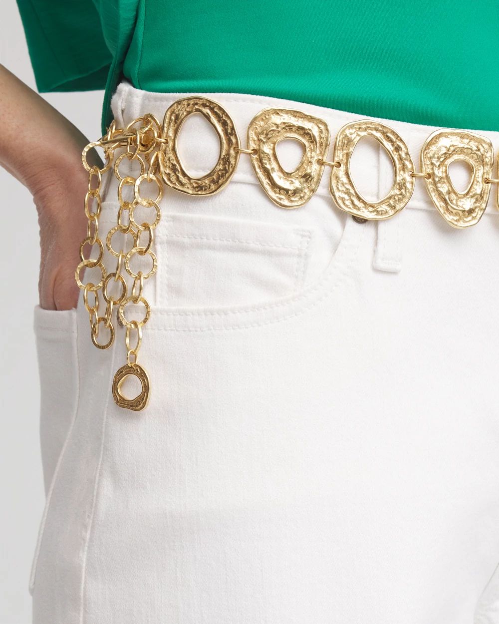 Molten Goldtone Chain Belt