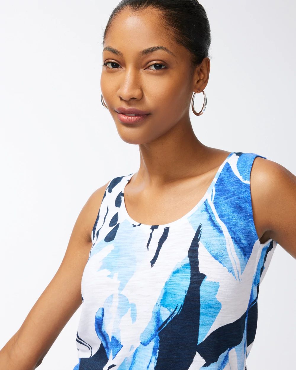 Floral Print Cotton Slub Tank
