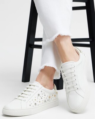 Leather Studded Sneakers