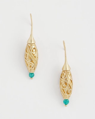 Gold Lantern Drop Earrings click to view larger image.