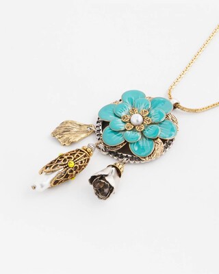 Adjustable Flower Charm Pendant Necklace click to view larger image.