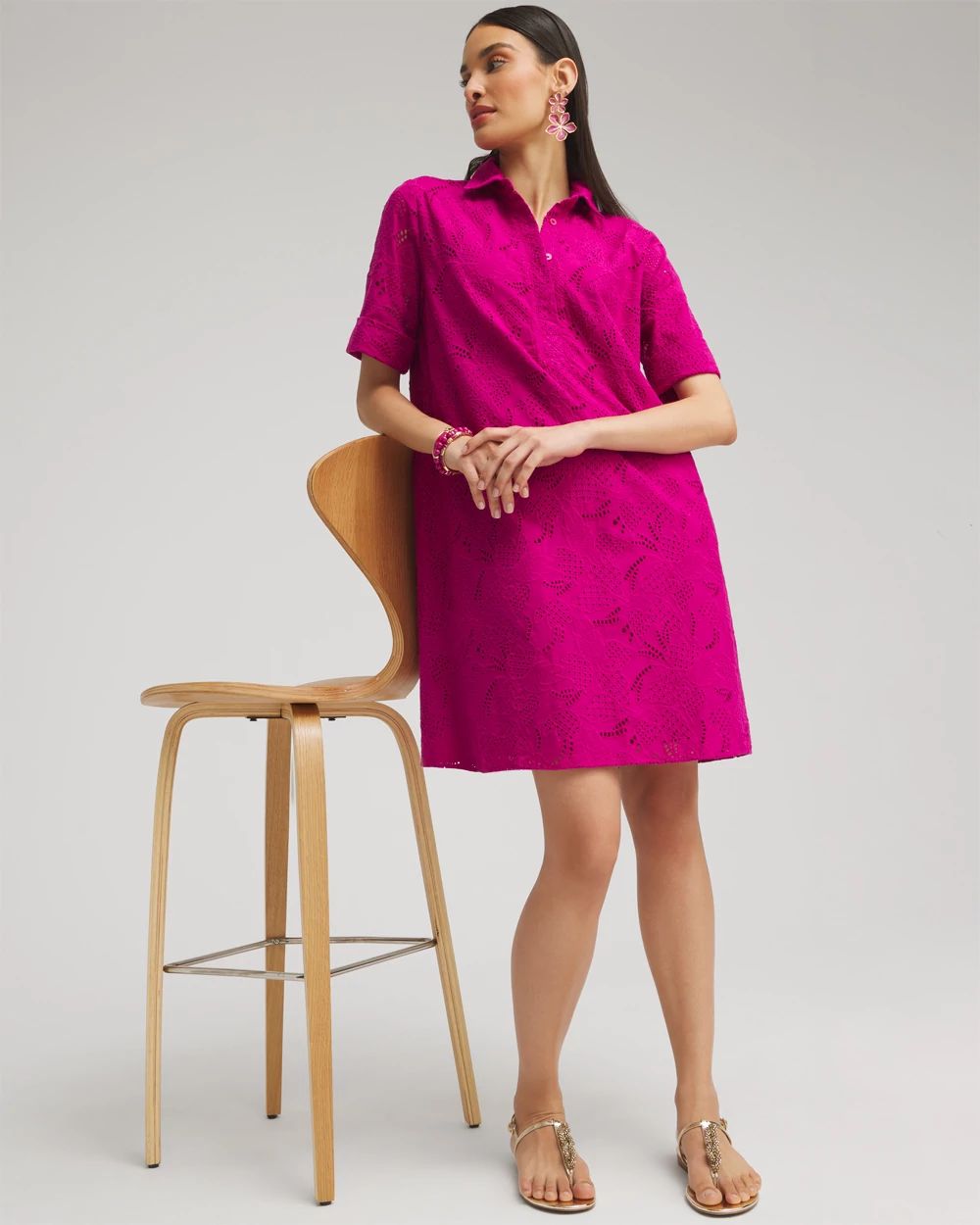 Eyelet Shirt Dress