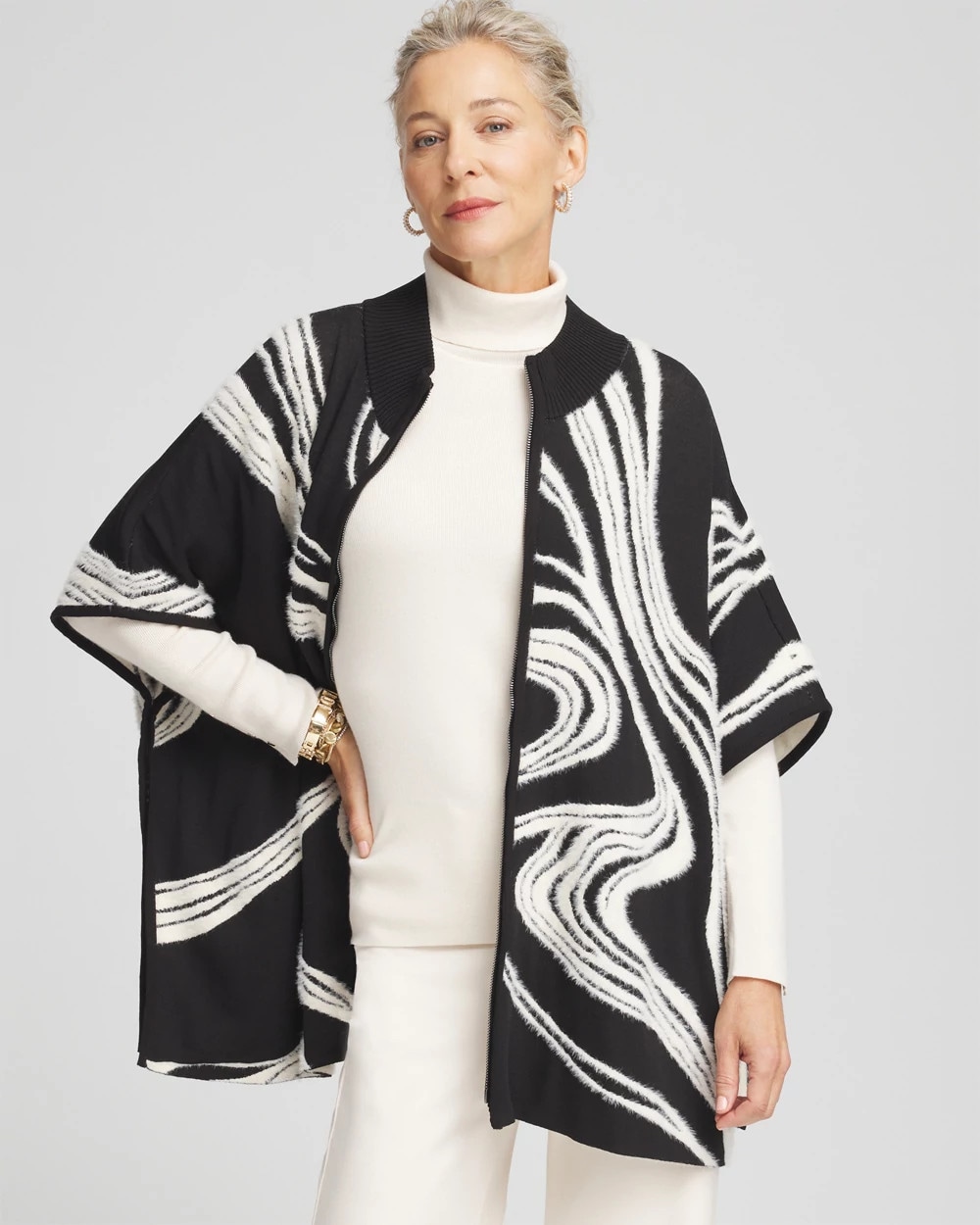 Eyelash Zip Front Ruana | Chico's