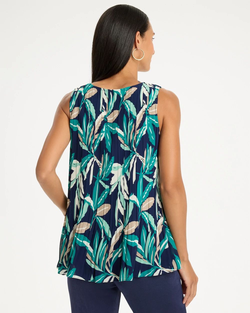 Travelers™ Palm Pleated Chiffon Tank