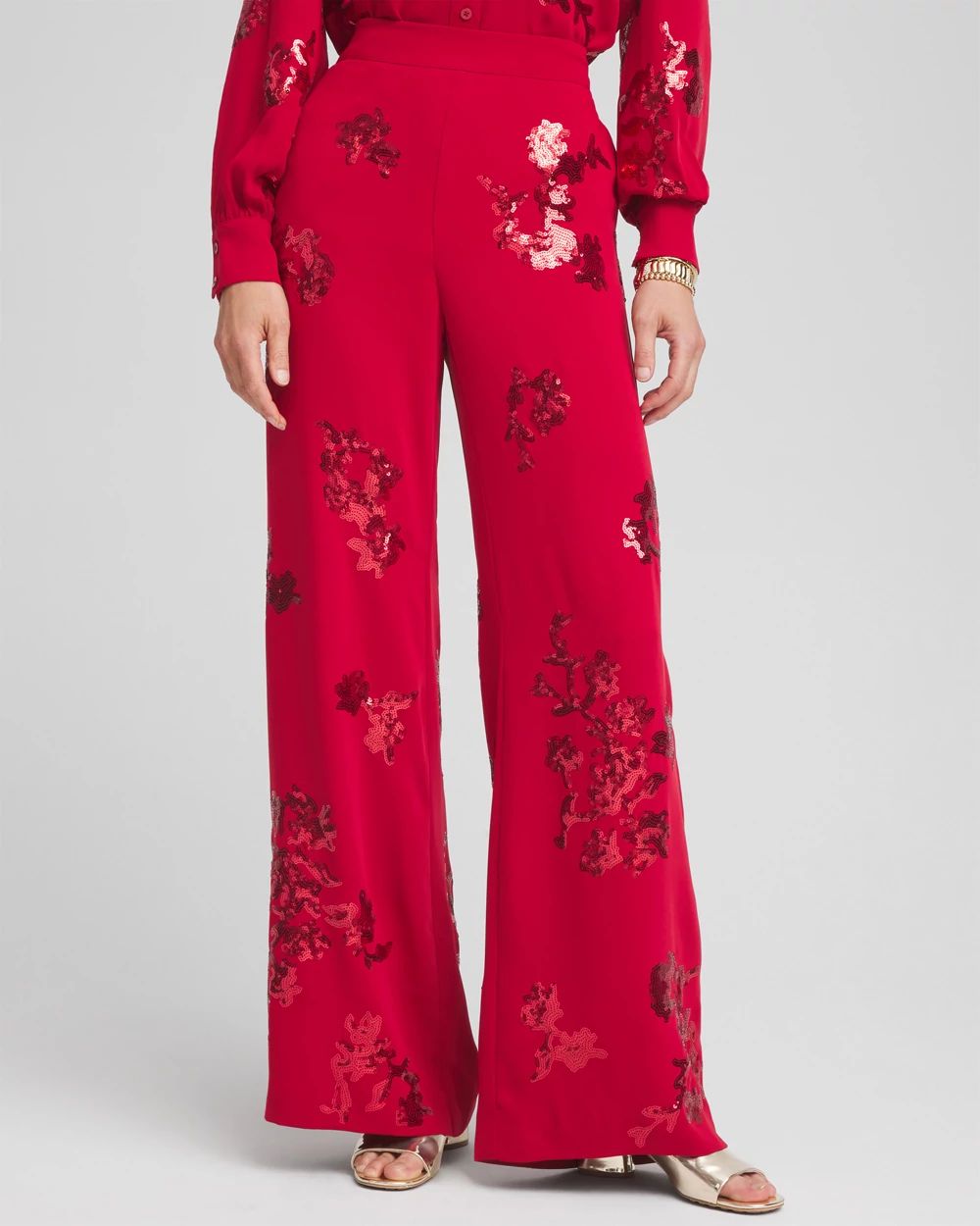 Floral/Sequin Flare Pants Floral/Sequin Flare Pants