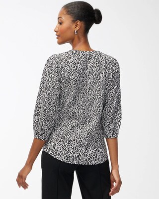 Zenergy Animal Print Jacquard Top