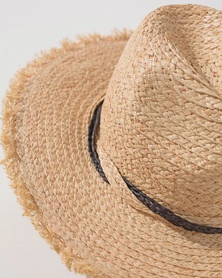 Black Trim Straw Sun Hat