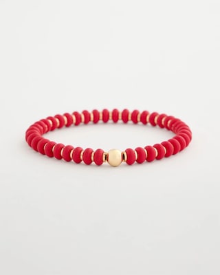 Red Beaded Stretch Bracelet
