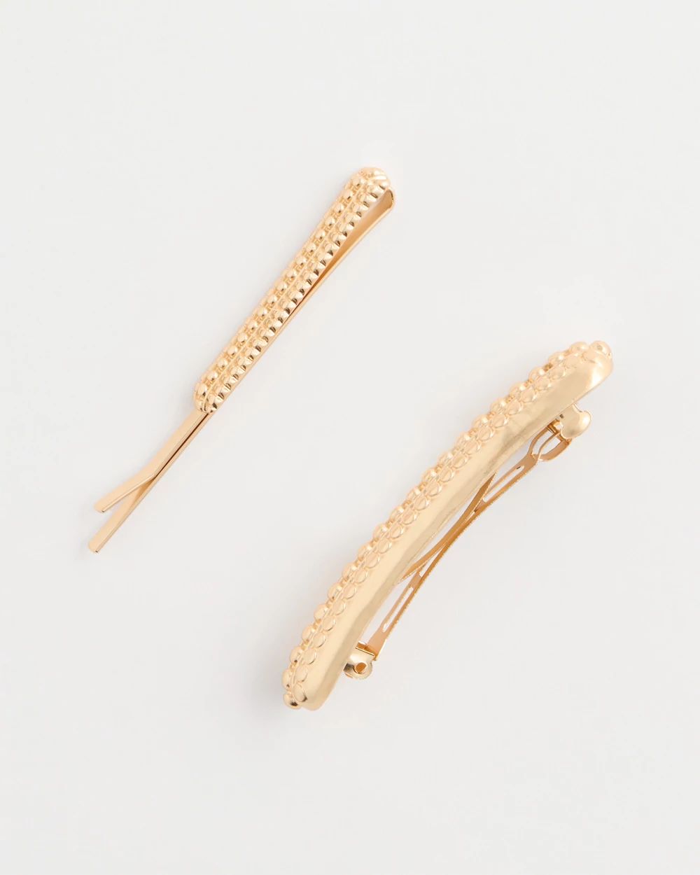 Goldtone Mixed Metal Hair Pin Set click to view larger image.