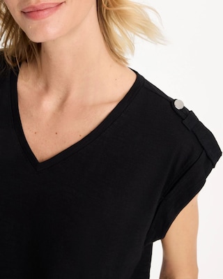 Cotton Slub Epaulette Tee click to view larger image.