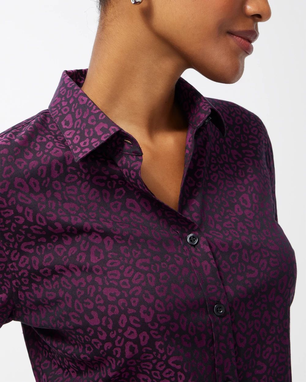 No Iron Stretch Leopard Shirt