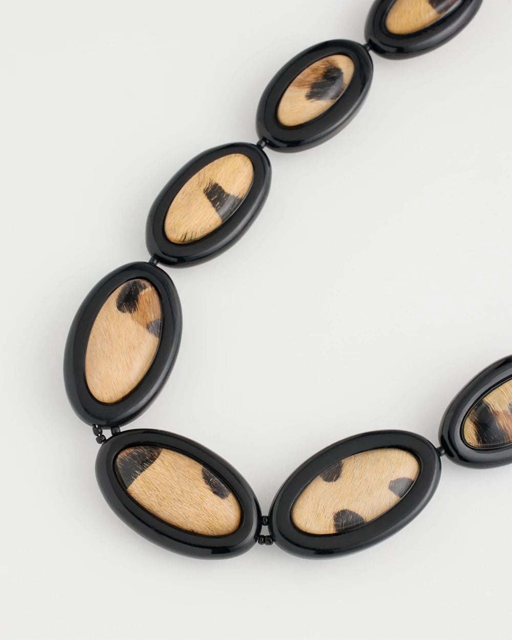 Single Strand Animal Hair On Leather Necklace click to view larger image.