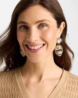 Artisanal Resin Organic Drop Earrings click to view larger image.