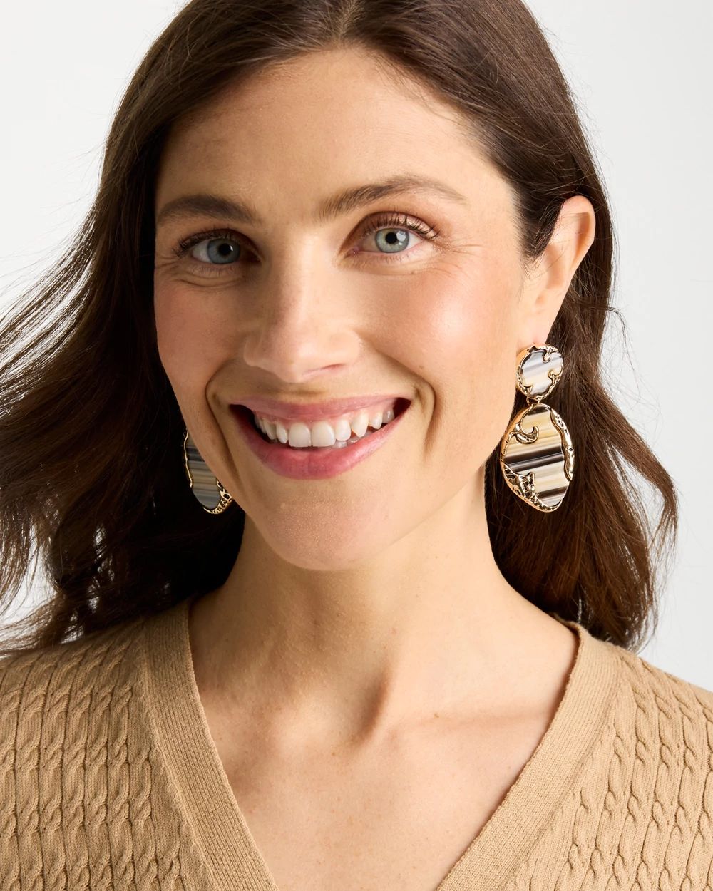 Artisanal Resin Organic Drop Earrings click to view larger image.