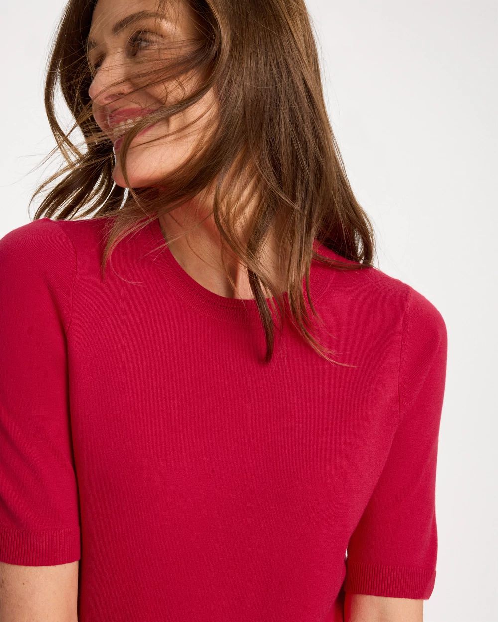 Ella Short-Sleeve Sweater click to view larger image.