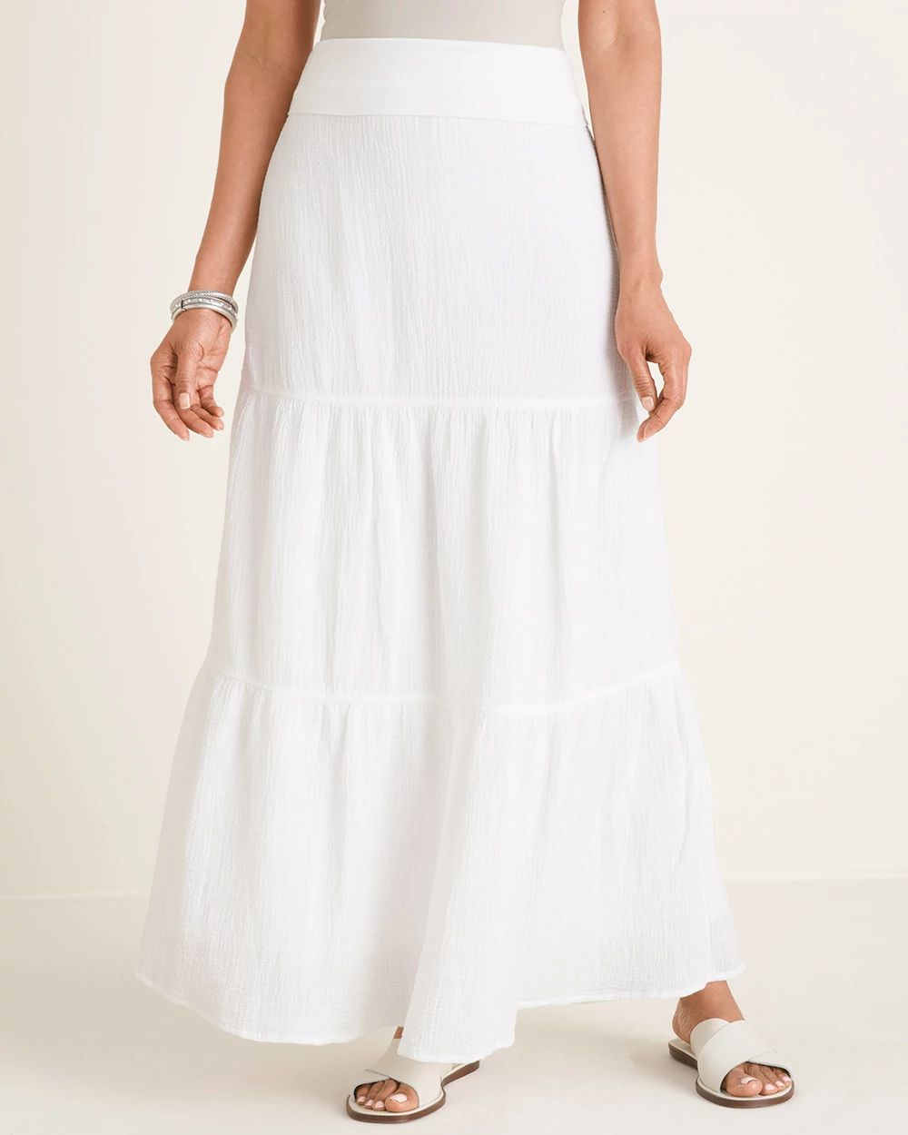 Tiered Gauze Maxi Skirt
