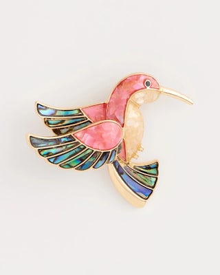 Pink Hummingbird Brooch