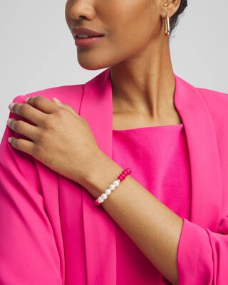 Jade & Fresh Water Pearl Stretch Bracelet