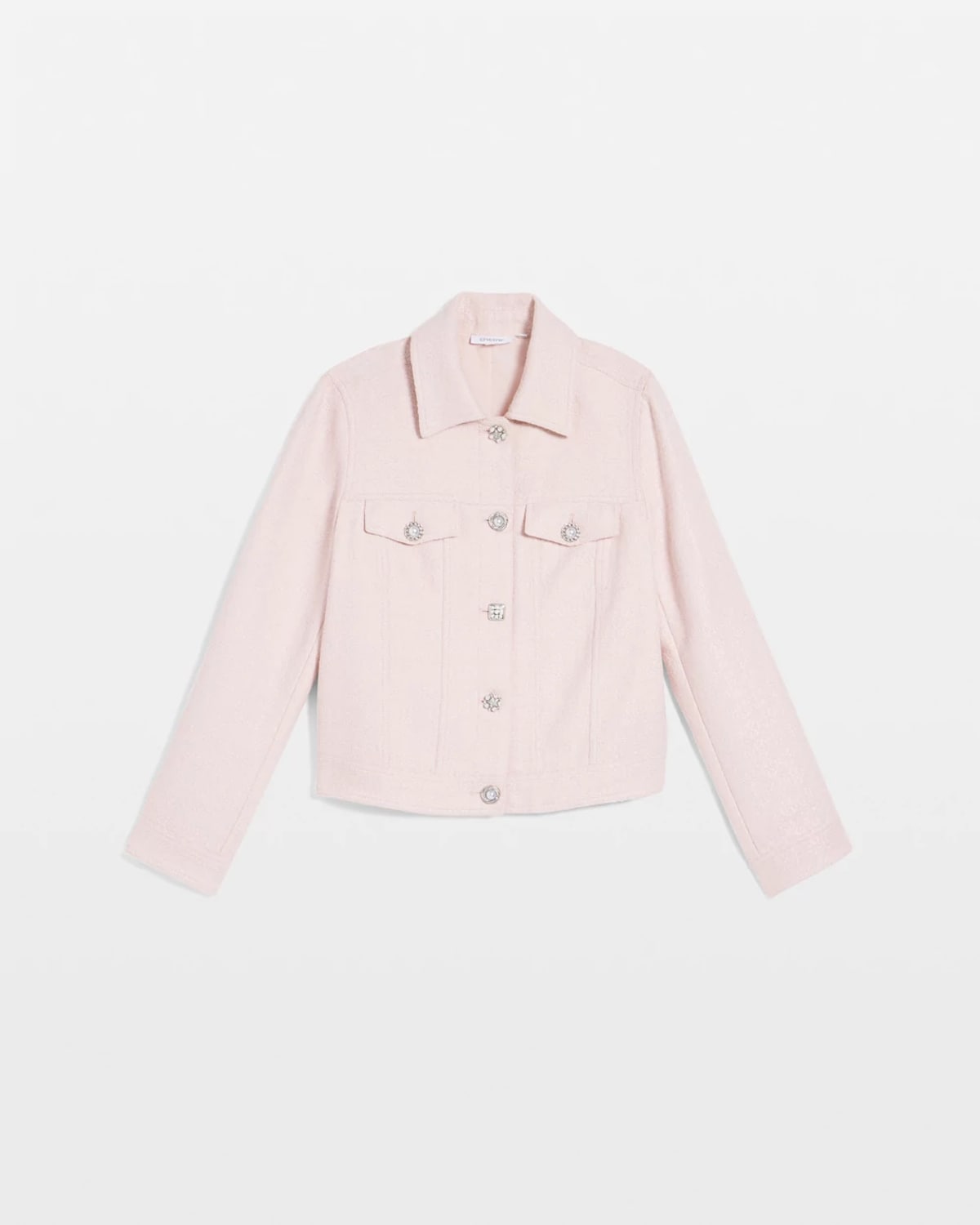 Chico's Boucle Casual Jacket In Blushed