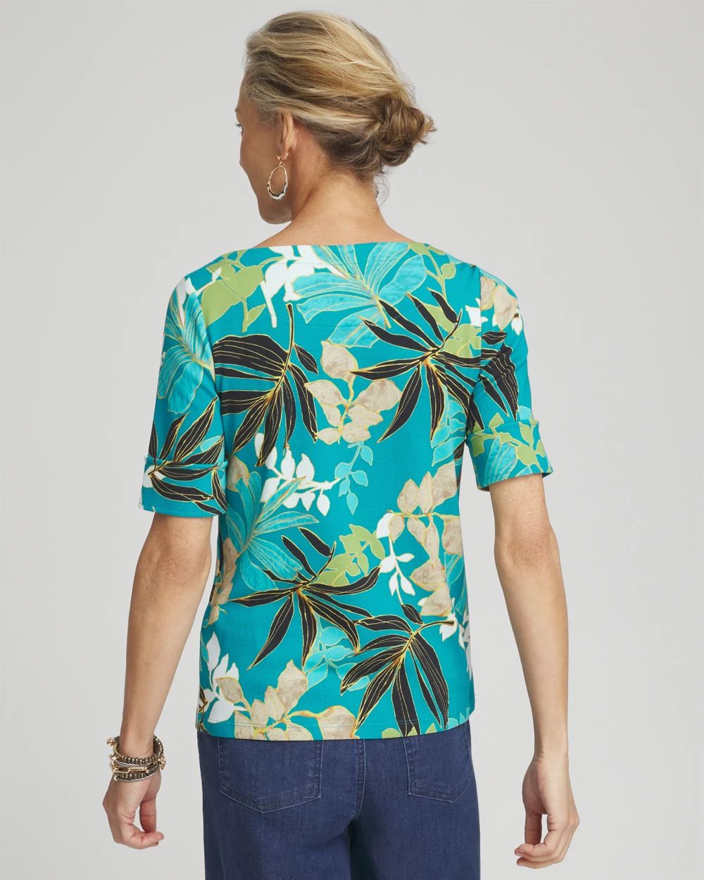 Tropical Bateau Neck Tee
