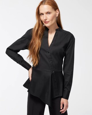 Black Label Poplin Peplum Shirt
