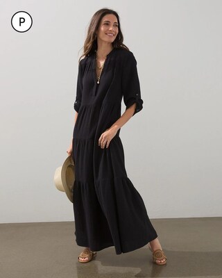Petite Gauze Tiered Maxi Dress