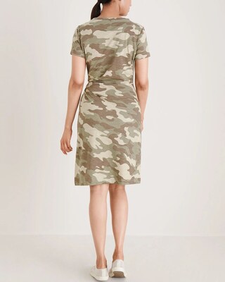 Camouflage-Print Side-Tie Dress