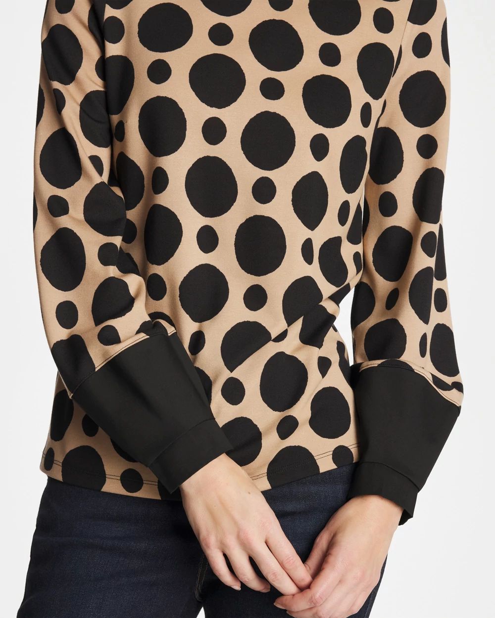 Ponte Poplin Polka-Dot Top