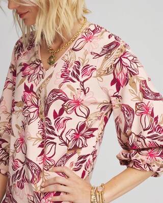 Floral Tuck Sleeve Tee click to view larger image.