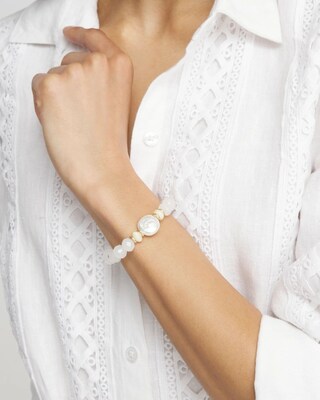 Faux Pearl Hero Stretch Bracelet