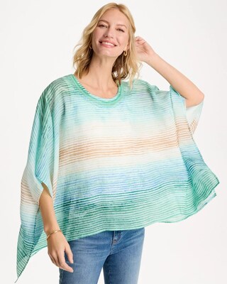 Ombre Coastal Printed Poncho