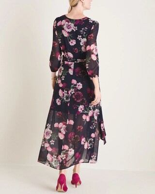 Eliza J Midi Wrap Dress with High-Low Hem