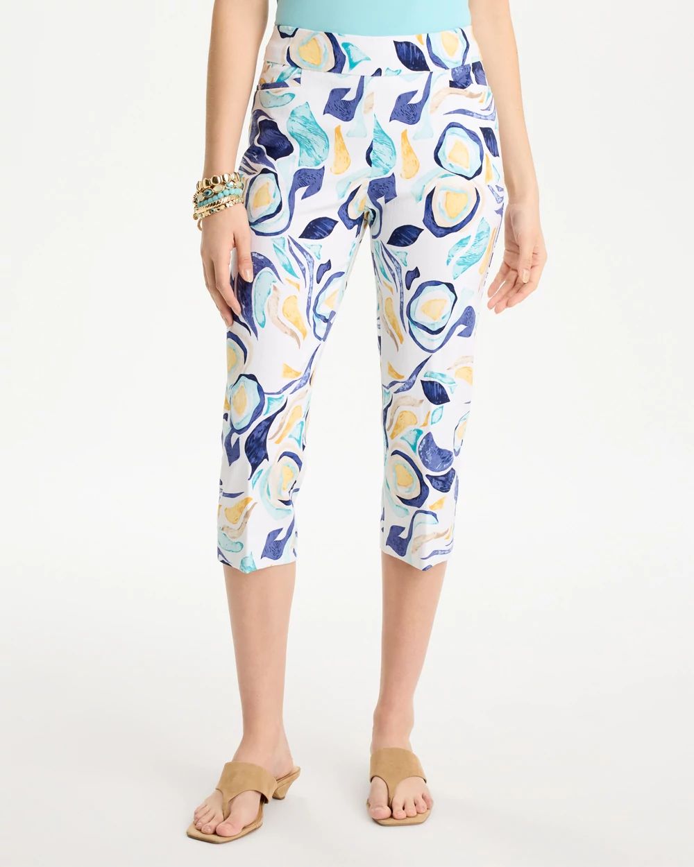 Brigitte™ Slim Handpainted Pull-On Capri