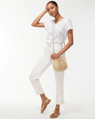 Linen Blend Rolled Hem Crops